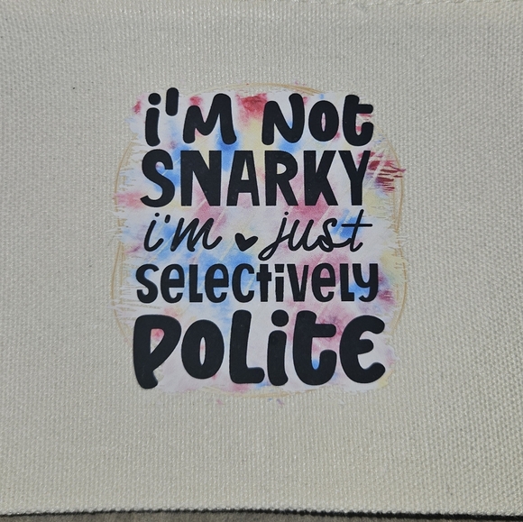 Canvas Pouch with Snarky Quote - Picture 1 of 3
